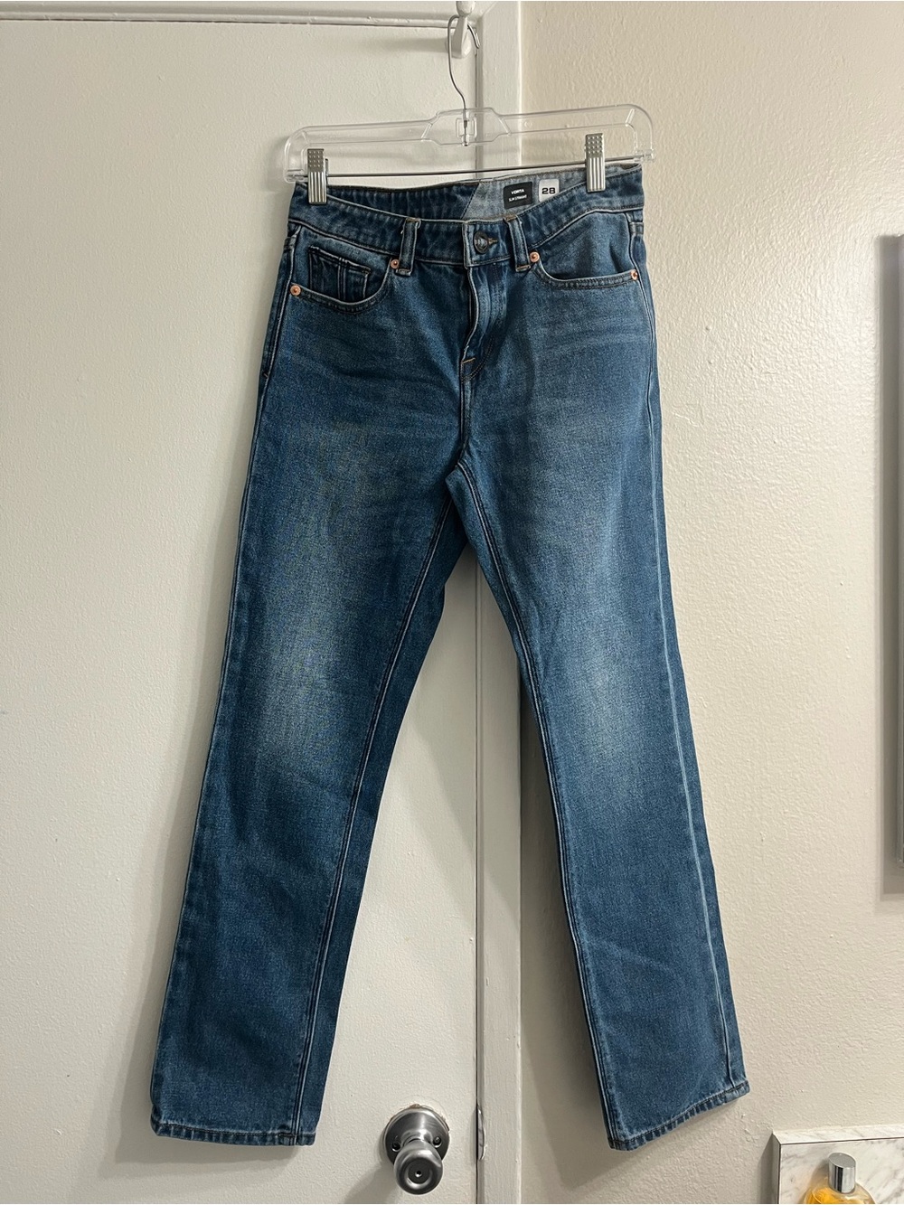 Volcom Straight-Leg Jeans in Blue Denim
